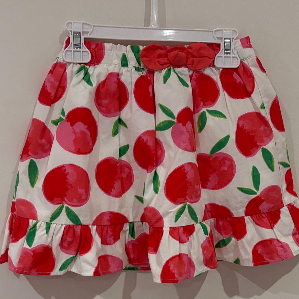 Gymboree Red and White Peach Print Skort